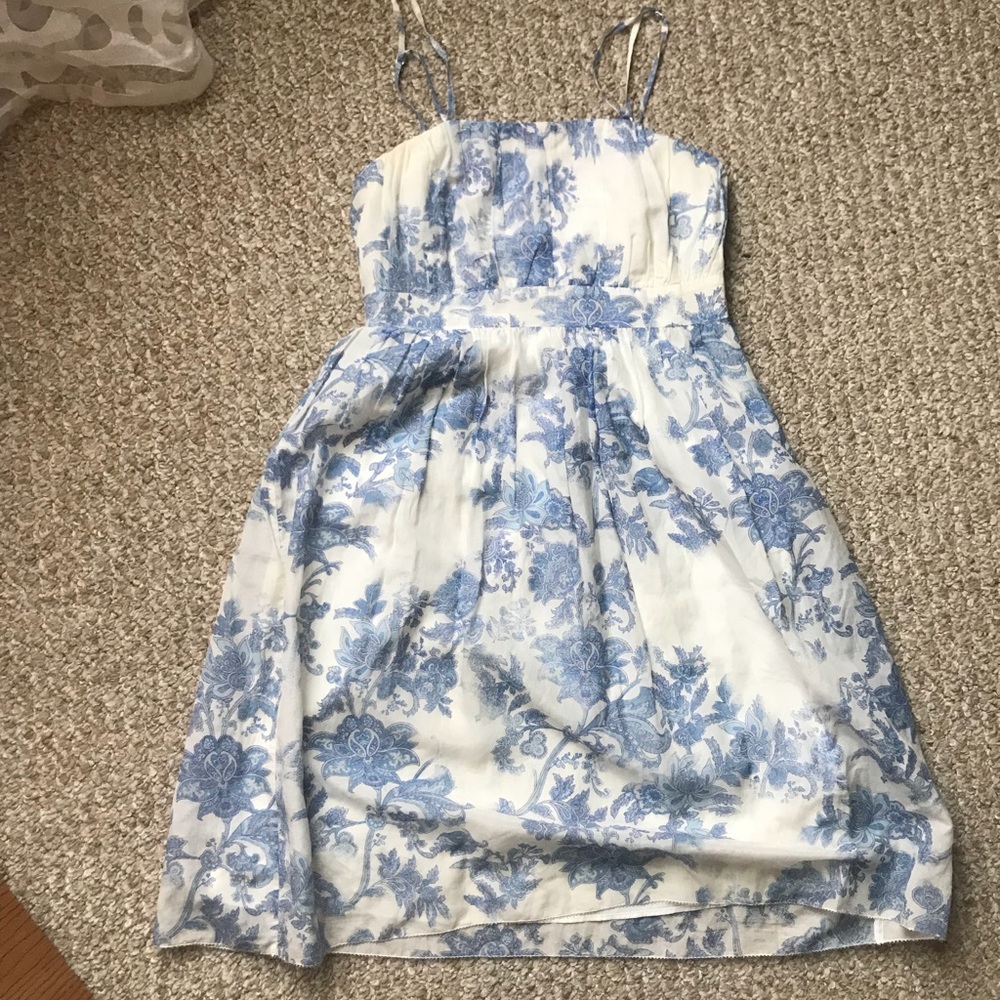 Silk antique floral gap dress